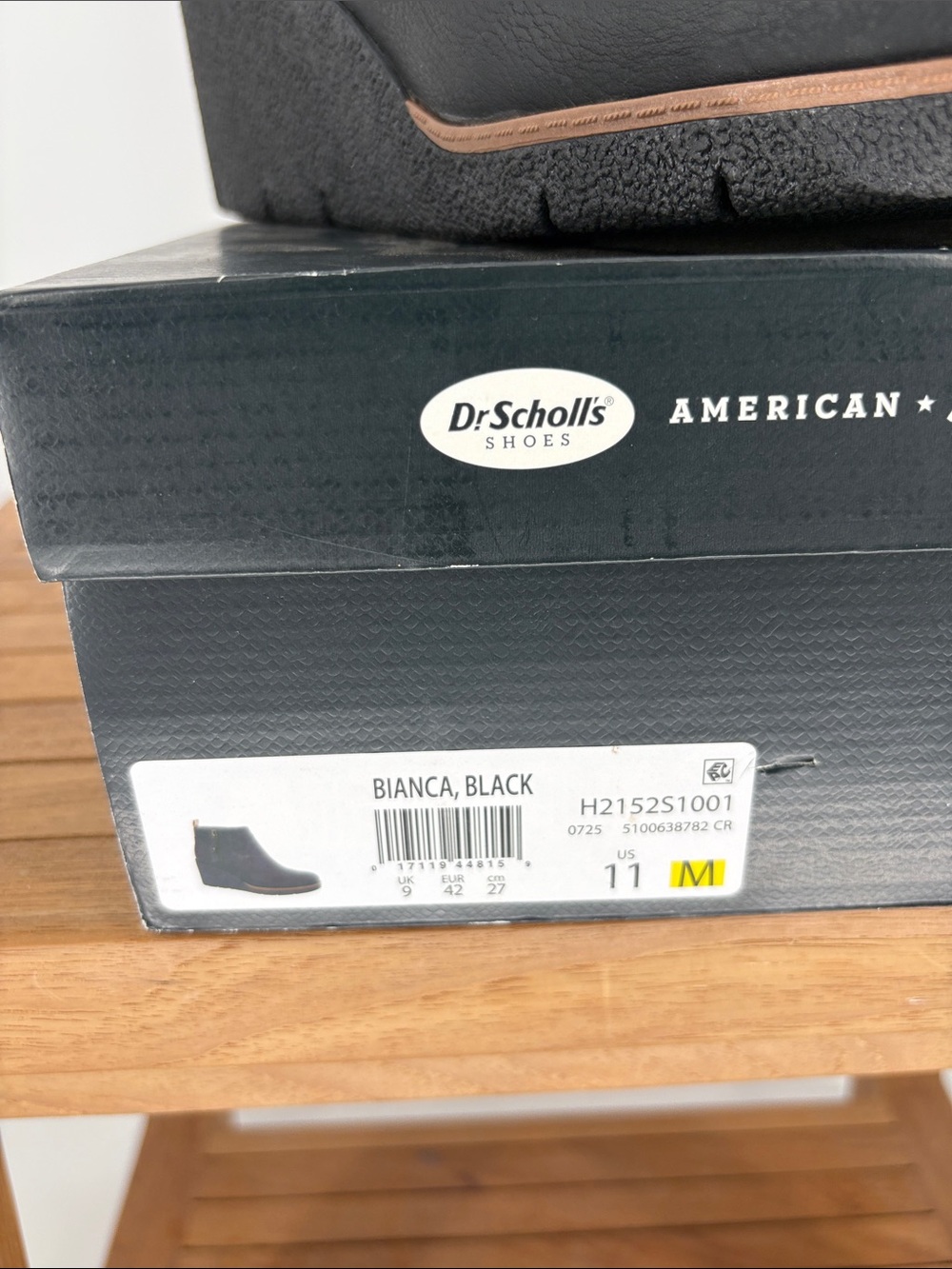 New Dr. Scholl's Black Wedge Ankle Booties with Brown Pull Tab size 11M - Picture 7 of 7